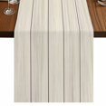 thumbnail image 1 of Beige Wood Grain Table Runner 108 Inches Long,Rustic Retro Wooden Plank Farmhouse Cotton Linen Table Runners Dresser Scarves,Fabric Tabletop Scarf Furniture Cover for Home Dinner Party 13"x108", 1 of 9