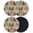 thumbnail image 1 of Beige Woode Christmas Coasters Set of 4, Absorbent Coasters for Drinks, Xmas Tree Gingerbread Snowman Winter Coaster for Desk Coffee Table Protection, Home Decor House Warming Gifts 4", 1 of 8