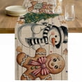 thumbnail image 1 of Beige Woode Christmas Table Runner 120 Inches Long Farmhouse Dress Scarves, Xmas Tree Gingerbread Snowman Winter Dining Tablerunner for Coffee Table/Kitchen Island/Party Décor, 13" x 120", 1 of 8