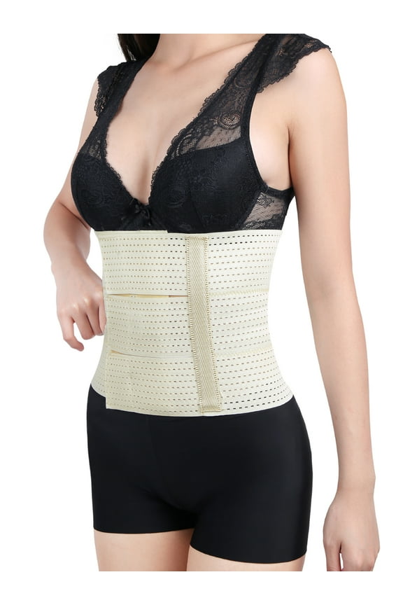 Beige XL Postpartum Recovery Belly Band Abdominal Shaping Wrap Belt Waist Shaper Shapewear