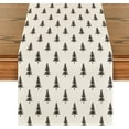 thumbnail image 1 of Beige Xmas Tree Christmas Table Runner, Seasonal Winter Kitchen Dining Table Decoration for Home Party Decor 13x36 Inch, 1 of 6