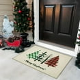 thumbnail image 1 of Beige Xmas Tree Christmas Welcome Doormat, Winter Home Decor 0.39IN Low-Profile Switch Rug Door Mat Floor Mat for Indoor Outdoor 16*24Inch C, 1 of 6