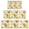 thumbnail image 1 of Beige Yellow Flower Pattern Kitchen Rugs Sets Of 3,Kitchen Runner Rugs Non Skid Washable,Decorative Kitchen Floor Mats for Kitchen,Sink,Laundry,17"x30"+ 17"x47" + 17"x59", 1 of 6