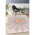 Beige Yellow Sun Pattern Area Rug, Minimalist Modern Rugs, Indoor