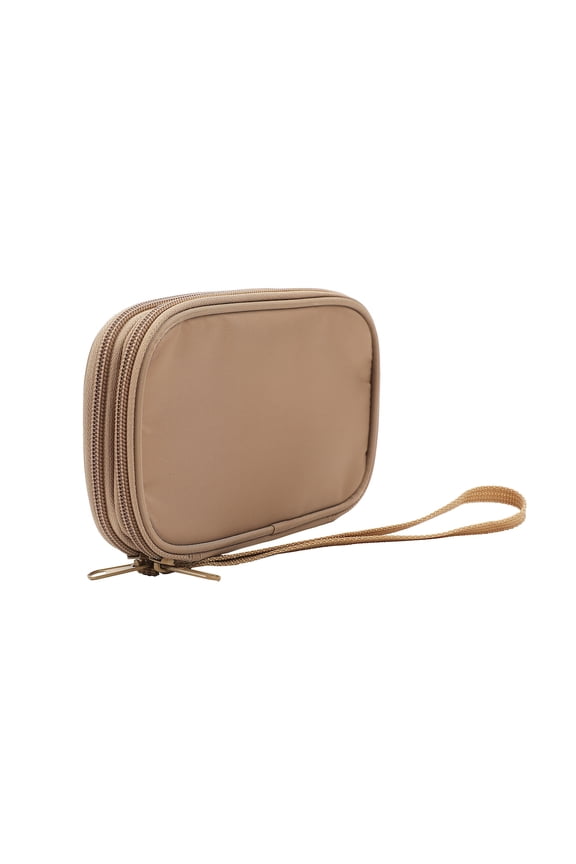 Beige Zip-Around Tech Organizer