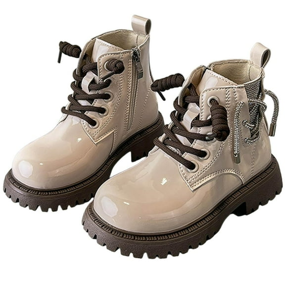 Beige Zipper Boots For Older Girls With Bow Accent, Mid-Calf Height, Comfortable For Casual And Student Use, Durable Material