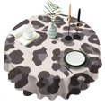 thumbnail image 1 of Beige and Black Of Leopard Print Round Tablecloth 60"x60",Wrinkle Wipeable Table Cloth for Kitchen Dining Room Picnic Patio Party, 1 of 6