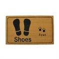 thumbnail image 1 of Beige and Black Shoes with Paws Door Mat 18" x 30", 1 of 3
