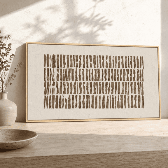 Beige and Brown 60"L x 30"W Framed Neutral Abstract Canvas Wall Art