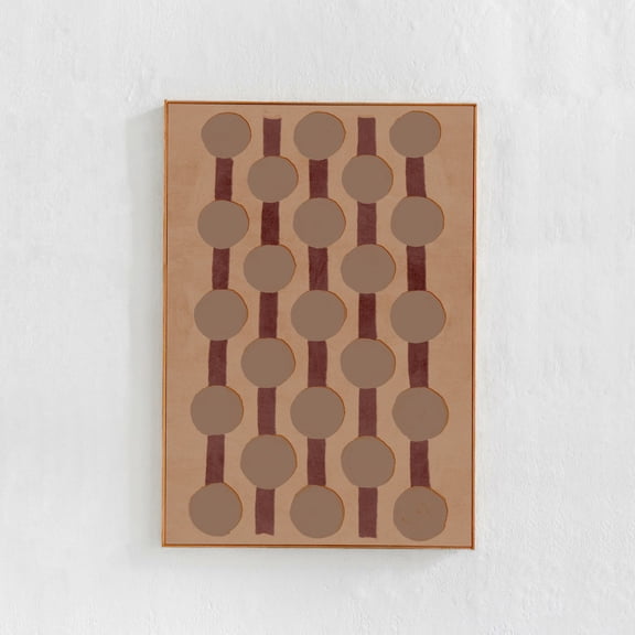 Beige and Brown Geometric Pattern Earth Tones Neutral Home Decor, Unframed Canvas Size 8x12