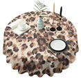 thumbnail image 1 of Beige and Brown Leopard Pattern Round Tablecloth 60"x60",Wrinkle Wipeable Table Cloth for Kitchen Dining Room Picnic Patio Party, 1 of 6