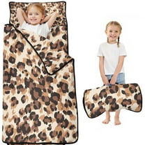 Beige and Brown Leopard Pattern Toddler Nap Mats for Kids Preschool,Sleeping Mat Bag or Kids,Toddler Sleeping Bag,Toddler Nap Mat or Daycare