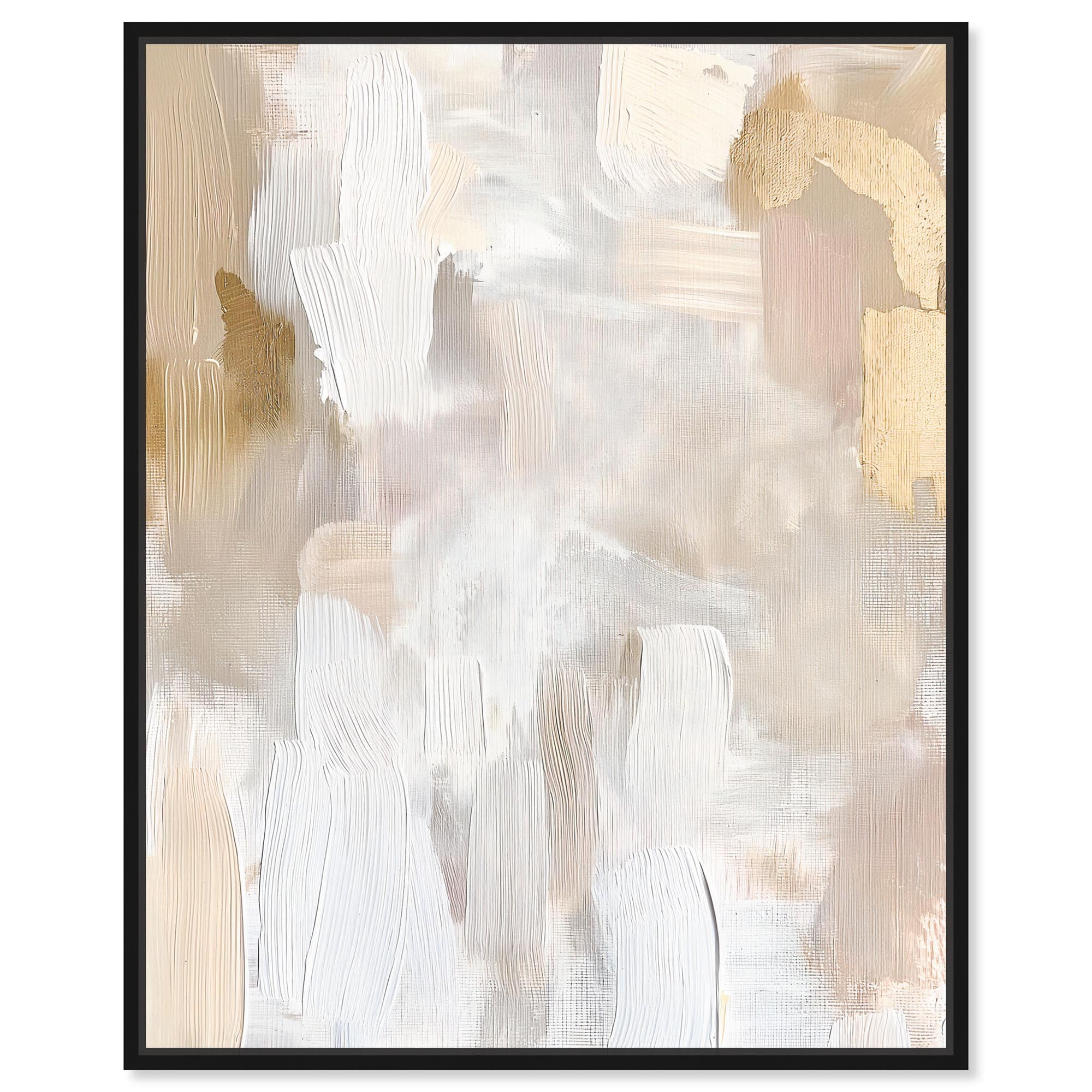 Beige and Cream II Canvas Muted Elegant Art by Art Remedy, Black Frame, 36 x 45