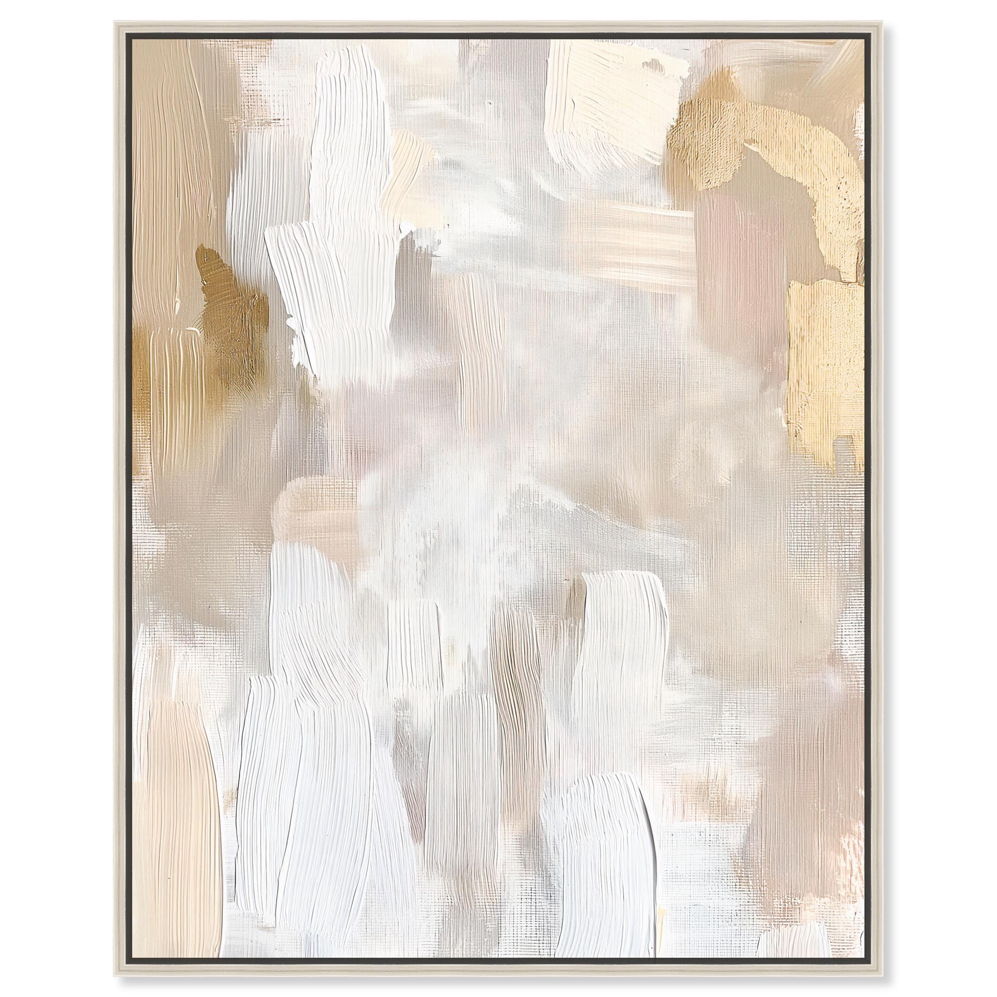 Beige and Cream II Canvas Muted Elegant Art by Art Remedy, Silver Frame, 30 x 36