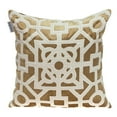thumbnail image 1 of Beige and Gold Lattice Velvet Throw Pillow, 1 of 9
