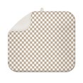 thumbnail image 1 of Beige and White Checkerboard Pattern Dish Drying Mat for Kitchen 1 Pack, Ultra Absorbent Microfiber Dishes Drainer Mats,16"x18", 1 of 6