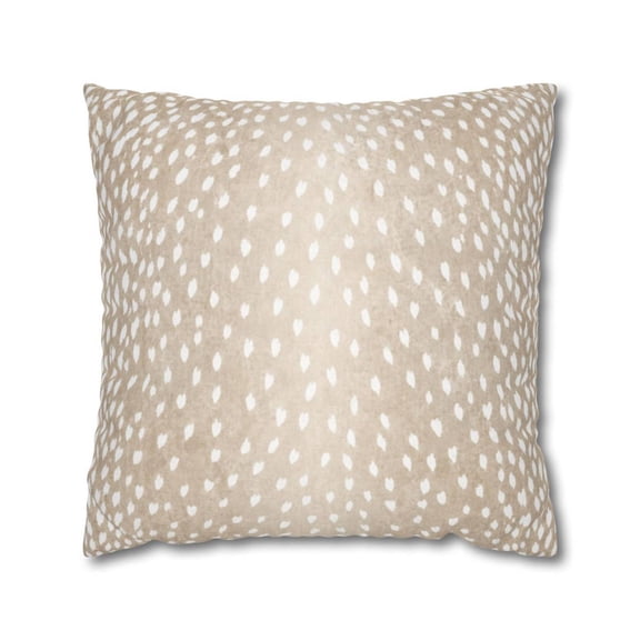 Beige and White Irregular Spotted Square Throw Pillow Cover, Polyester Velvet, Neutral Decor, Insert Not Included