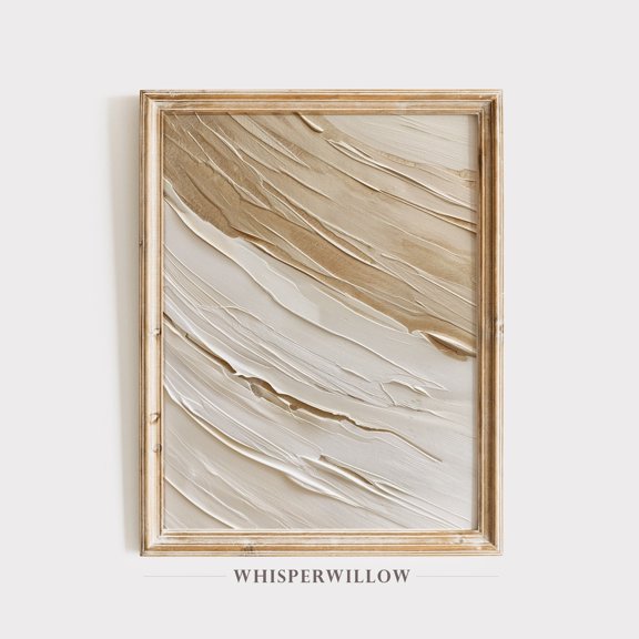 Beige and White Textured Sand Abstract, Modern Minimalist Art, Elegant Gold Cream Wall Decor Poster Decor, Size 8x12 UNFFRAMED F03.1.8l2041