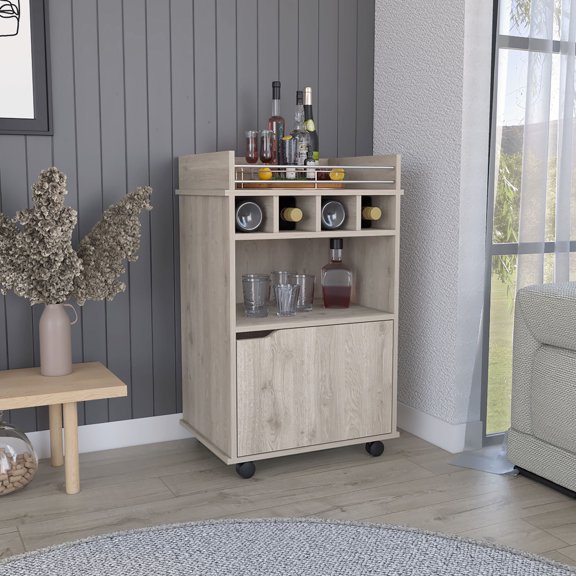 Beige color | Use in primary living space for bar setup | Provide convenient storage