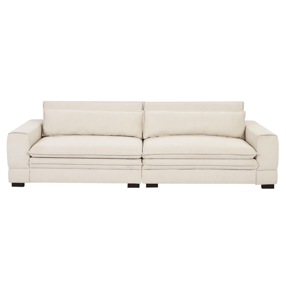 Beige, corner-blocked frame sofa - Suitable for waiting area and business lounge, long-lasting and sturdy