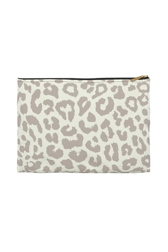 Beige leopard Flat Accessory Pouch Animal Print Makeup Bag Cosmetic Bag