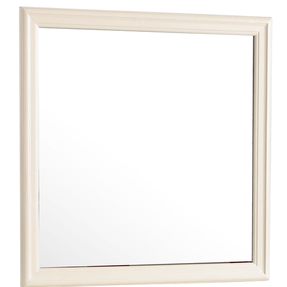 Beige particle board mirror, 24 lb package weight / Easy to handle and install