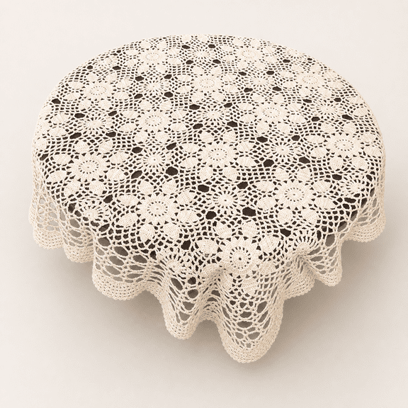 Beigeton Handmade Crochet Lace Tablecloth Doilies Table Overlay Square 31 Inch By 31