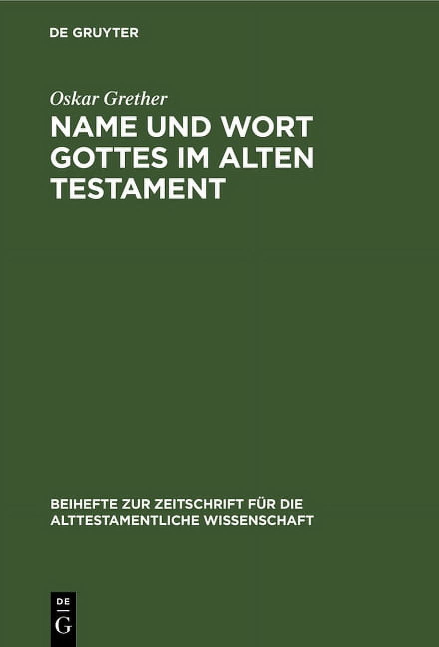 Name Gottes Im Alten Testament 5 Buchstaben Kreuzworträtsel Beihefte Zur Zeitschrift Für die Alttestamentliche Wissensch: Name Und