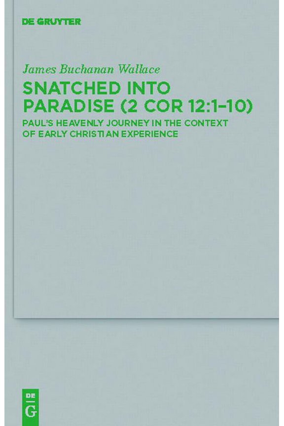 Beihefte Zur Zeitschrift Fr die Neutest Snatched Into Paradise (2 Cor 12:1-10): Paul's Heavenly Journey in the Context of Early Christian Experience, Book 179, (Hardcover)