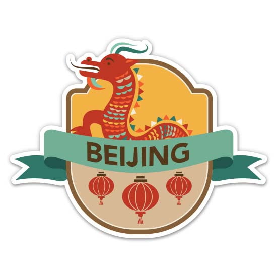 Beijing China - 3" Vinyl Sticker - For Car Laptop Water Bottle Phone - Waterproof Decal