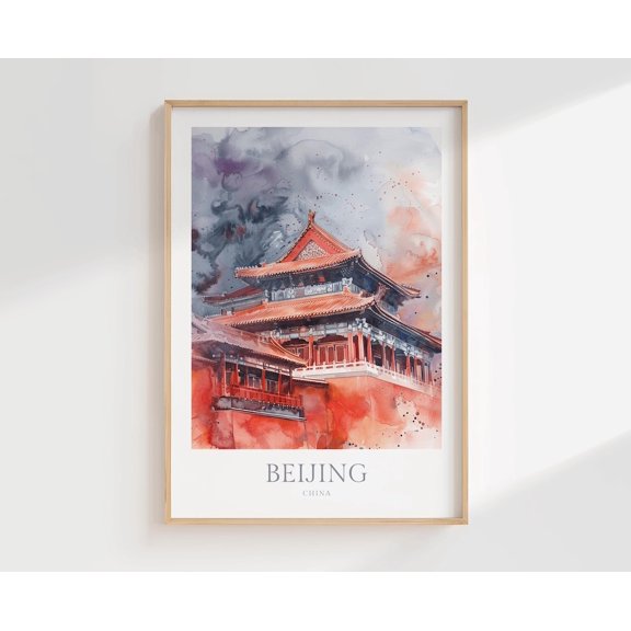 Beijing China Wall Art Decor Poster Peking Poster, Unframed Size 12x18