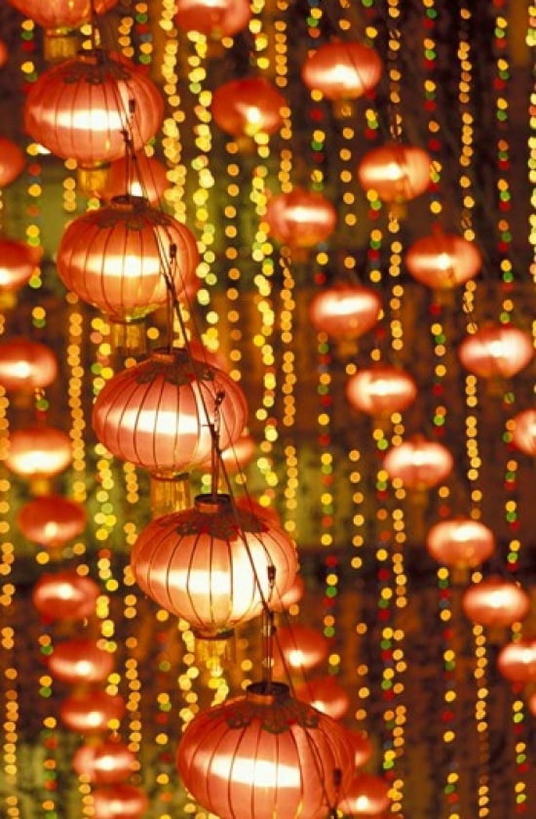 Beijing Hotel Lobby and Red Chinese Lanterns China Canvas Art - Walter Bibikow DanitaDelimont (12 x 17)