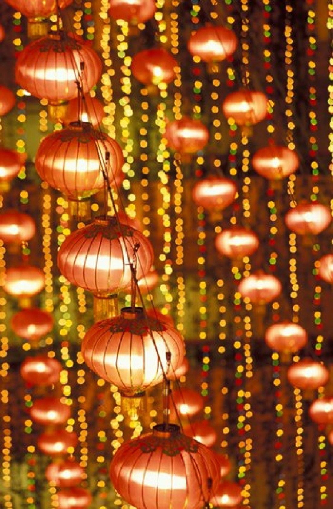 Beijing Hotel Lobby and Red Chinese Lanterns China Canvas Art - Walter Bibikow DanitaDelimont (24 x 36)
