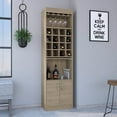 thumbnail image 1 of Being Kava Bar Cabinet, Double Door, Two Shelves, Sixteen Built-in Wine Rack Light Pine, 1 of 8
