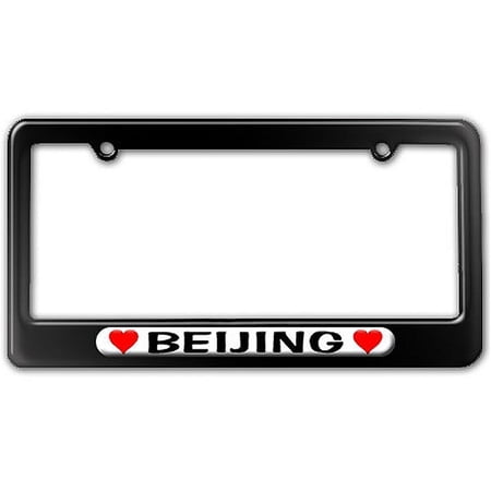 Beijing Love with Hearts License Plate Frame