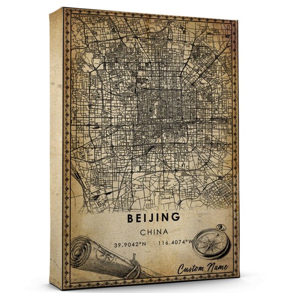 Beijing Map Poster, China Map Art Poster, Canvas, Beijing Map City style Watercolor art Poster, Beijing Map Canvas - 89AZ1334