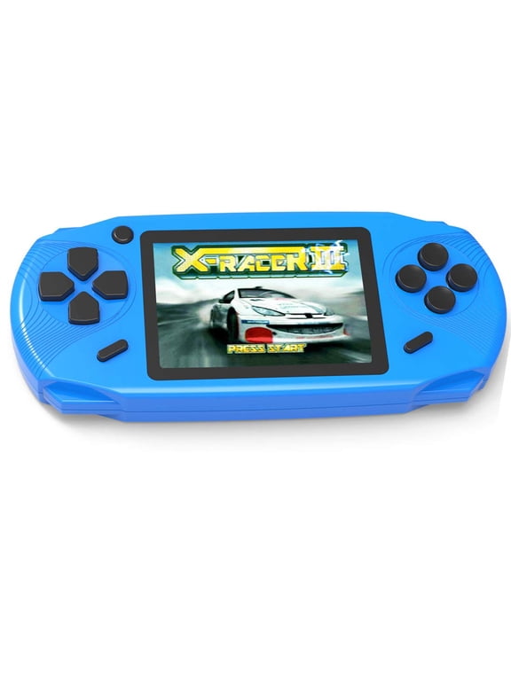Rechargeable 16 Bit Handheld Game Console Toy for Kids with 3.0'' Color LCD 100 Games (Blue)