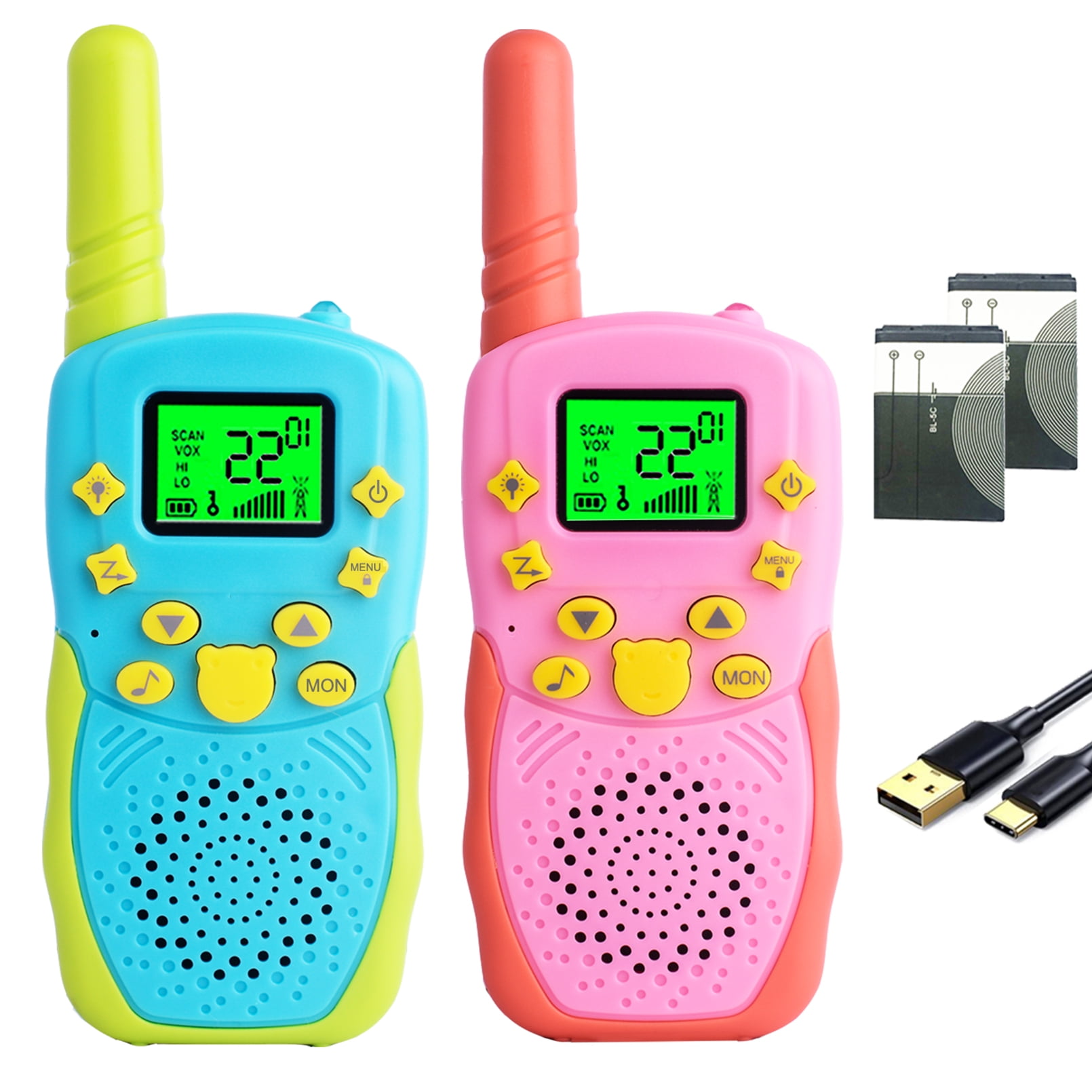 Beijue Rechargeable Walkie Talkies for Kids 22 Channels 2 Way Radio Toy