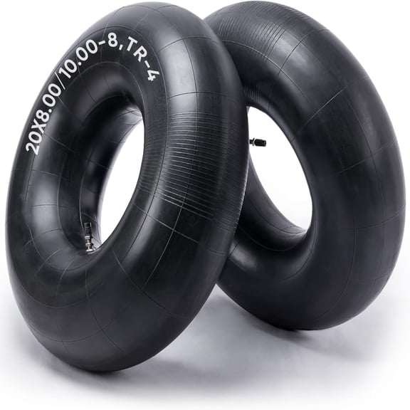 Beiled 20x10.00-8 Straight Mouth Inflation 2-Piece Inner Tube Set for Unicycle Tires, with Replacement Tube for TR-4 Straight Valve Stem