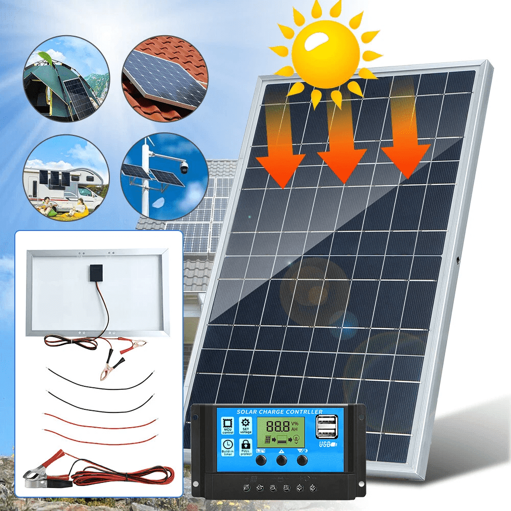 Beiled 30W Solar Panel Kit with 100A Controller, 12V Battery Charger Maintainer for Car Caravan Boat Marine Outdoor
