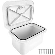 Beiled Boat Storage Box, 12.01x6.3x7.87in Dock Boxes Marine, Lockable Tackles Water Proof Organizer, Container Boats Accessories White