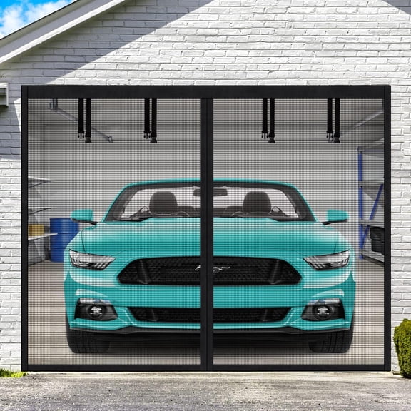 Beiled Black 16.4 x 7.22 ft Garage Door Screen Fiberglass Mesh 1-Pack