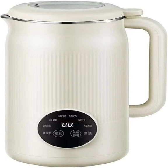 Beiled Multi Functional Full-Automatic 110V Soybean Milk Machine, Beige, 304 Stainless Steel Liner, Including 12 Knife Heads