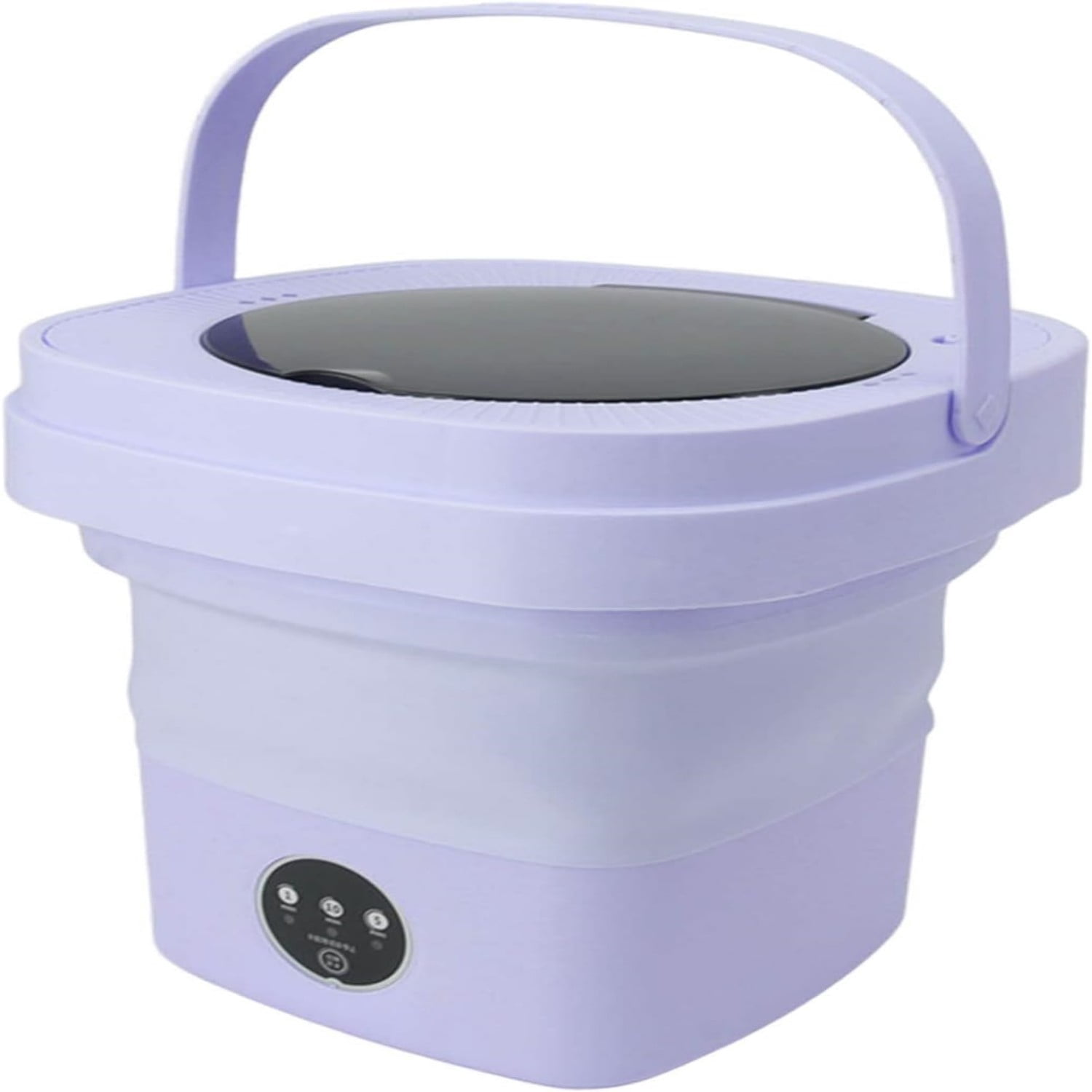 Beiled Portable Foldable Mini Washing Machine, 8 Liters, Purple , with Drain Basket and Drain Pipe