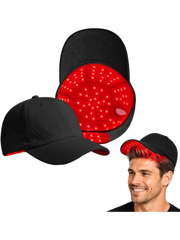 Red Light Therapy Cap, 660nm & 850nm Near-Infrared, 56 LEDs, Timer