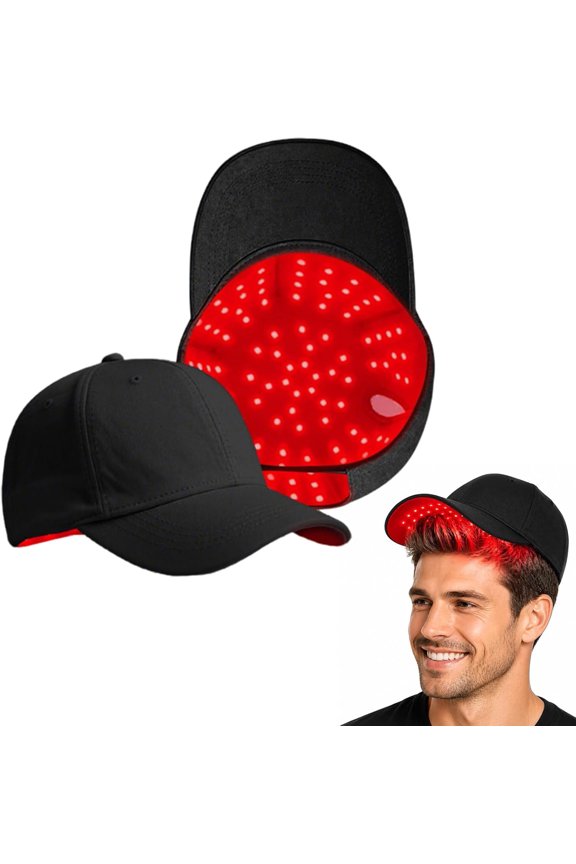 Red Light Therapy Cap, 660nm & 850nm Near-Infrared, 56 LEDs, Timer