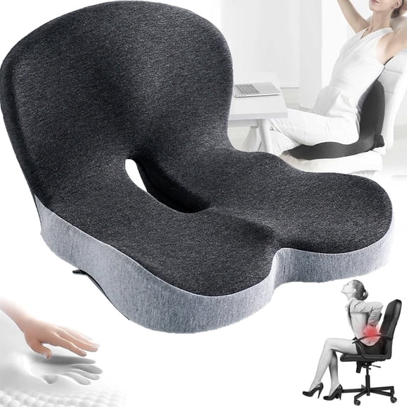 Beiled Premium Comfort Seat Cushion for Tailbone & Sciatica Pain Relief, Non-Slip Memory Foam Coccyx Pad for Office, Car, Gaming Chair & Wheelchair