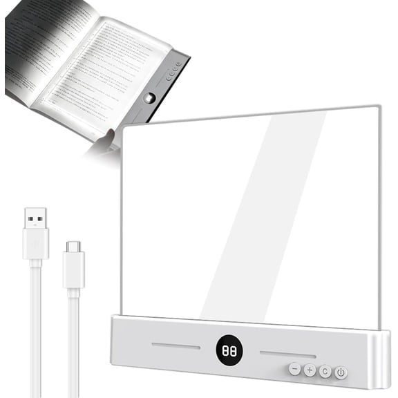 Beiled Tablet Reading Light, 1200mAh Battery, Adjustable 3-Color Timed Bed Reading, White