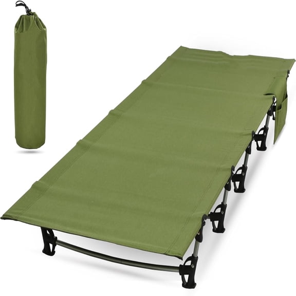 Beiled Ultra Light Folding Portable Compact Tent Camping Bed, 75.6*25.6*6.3in, Military Green