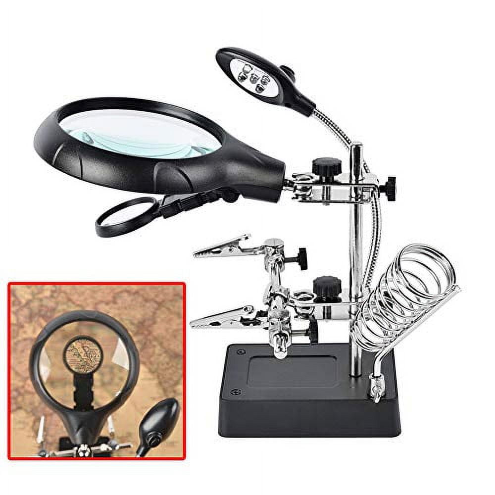 Velleman Helping Hand with Magnifier, LED Light and Soldering Stand